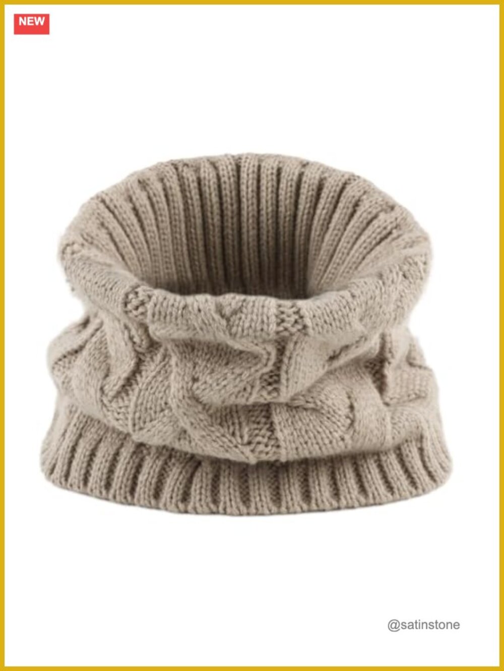 Cable Knitted Scarf Acrylic Warm Neck Warmer Cold Weather One Size